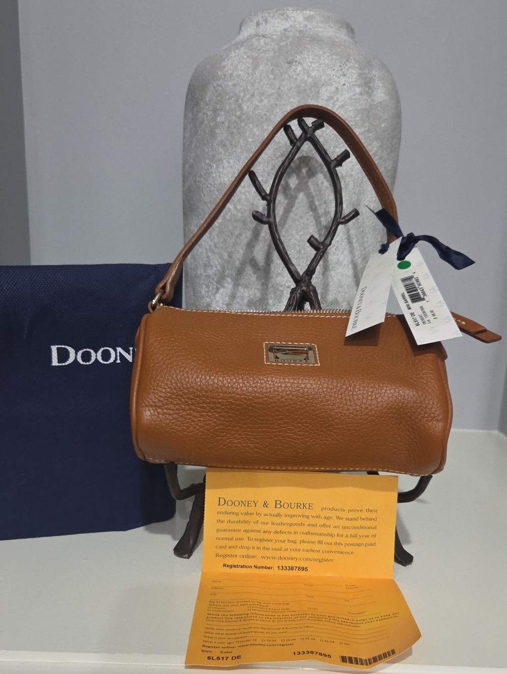 Dooney & Bourke Brown Pebbled Leather Shoulder Bag
